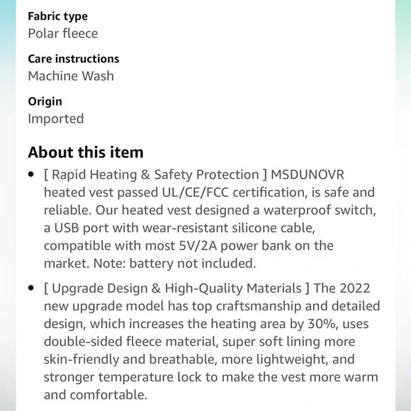 Heated Vest | One Size - Picture 7 of 8